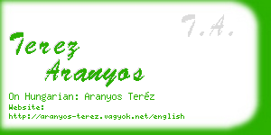 terez aranyos business card